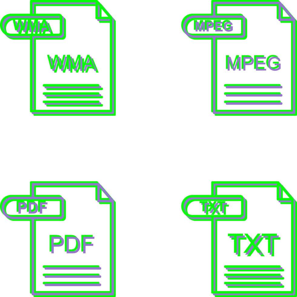 wma och mpeg ikon vektor