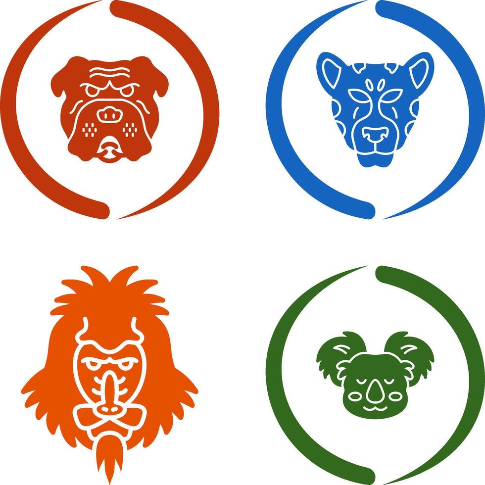 Bulldogge und Leopard Symbol vektor