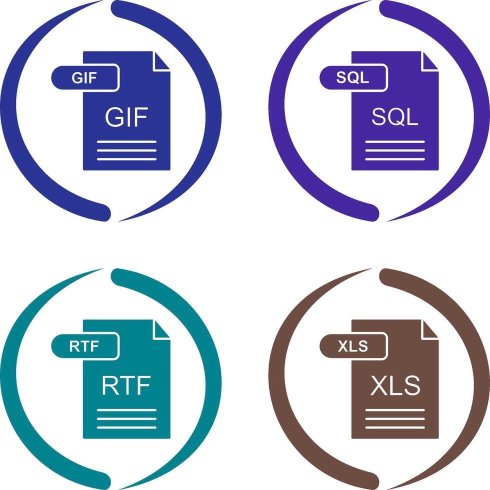 gif und sql Symbol vektor