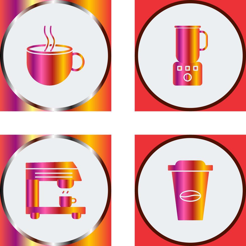 heiß Kaffee und Kaffee Mixer Symbol vektor