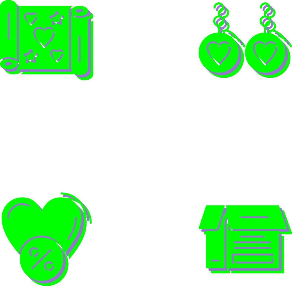 Geschenk wickeln und Ohrringe Symbol vektor