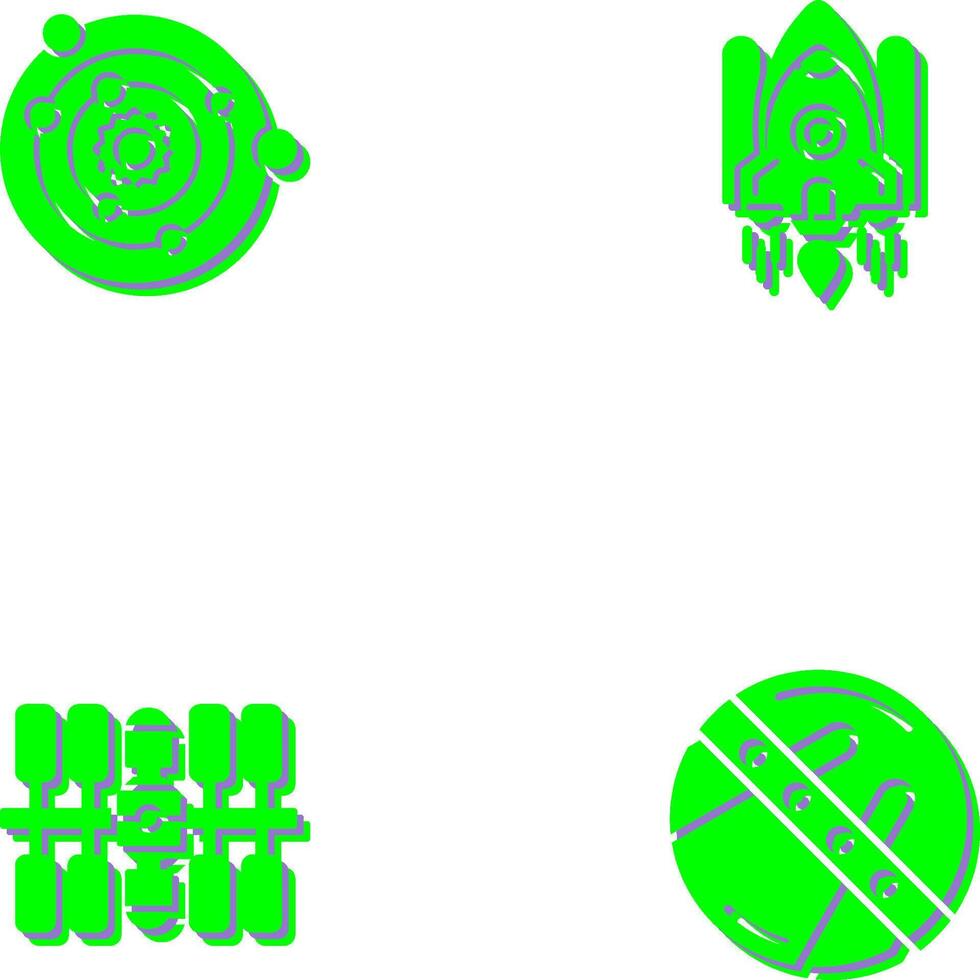 Solar- Systeme und Raum Shuttle Symbol vektor