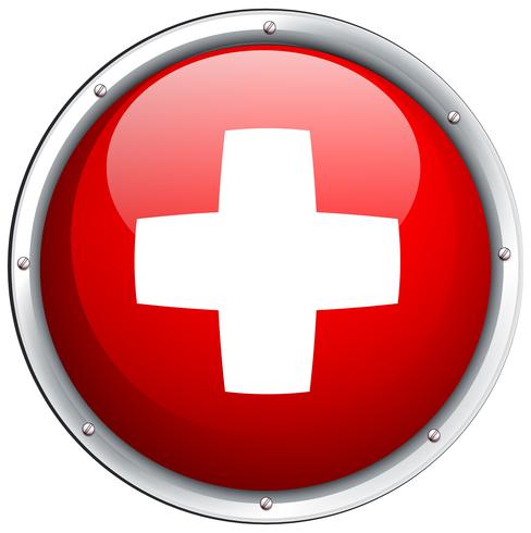 Flagge der Schweiz im runden Symbol vektor
