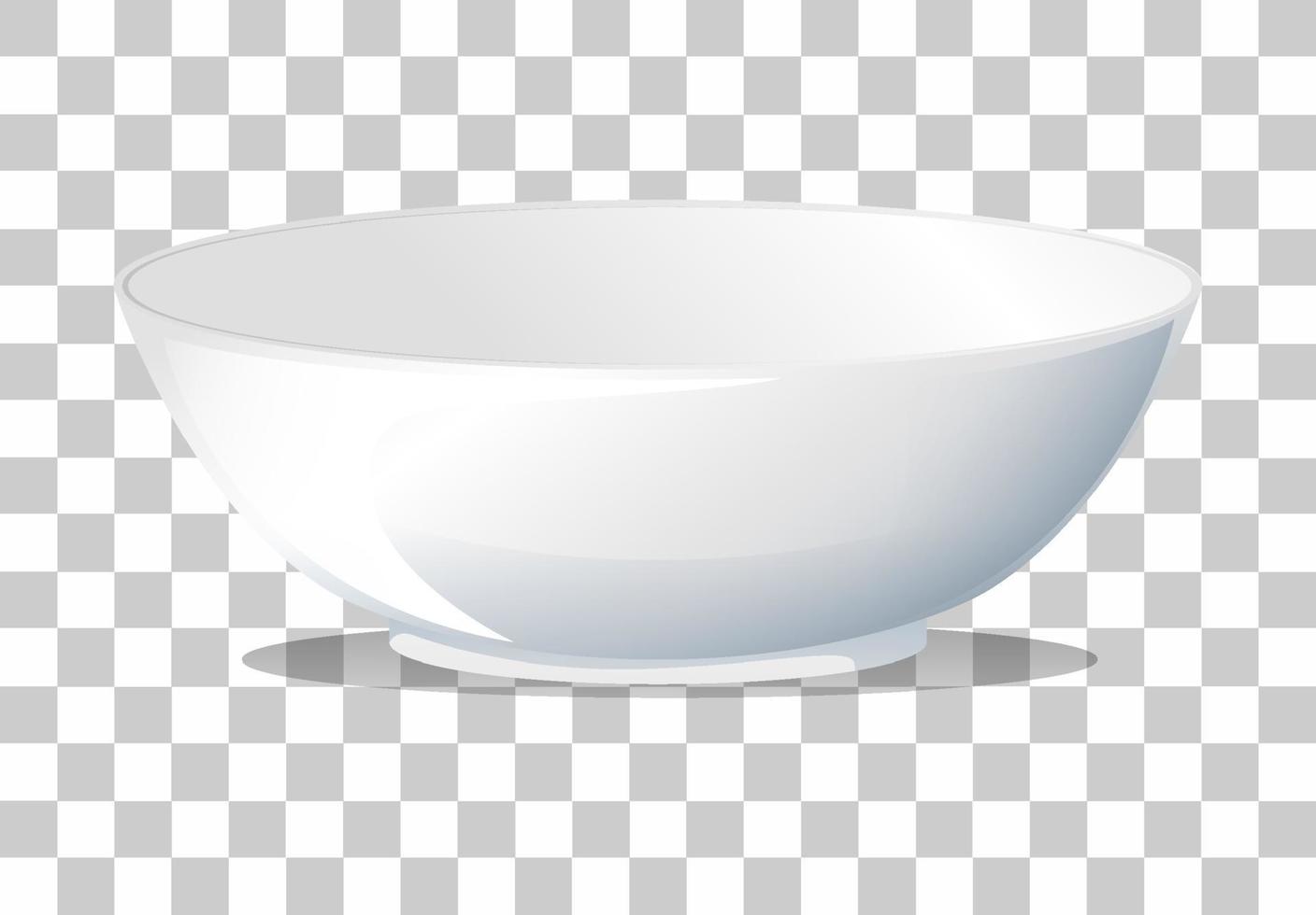 vit vanlig skål på rutnätbakgrund vektor