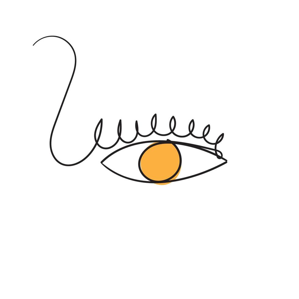 Hand gezeichnetes Doodle-Augen-Illustrationssymbol mit durchgehendem Linienstil-Vektor vektor