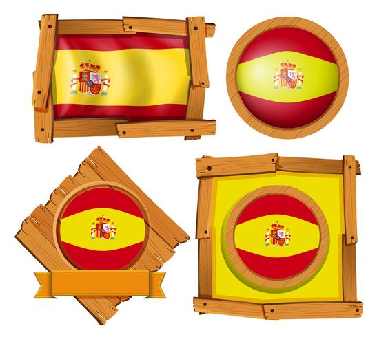 Ikon design för flagga i Spanien vektor
