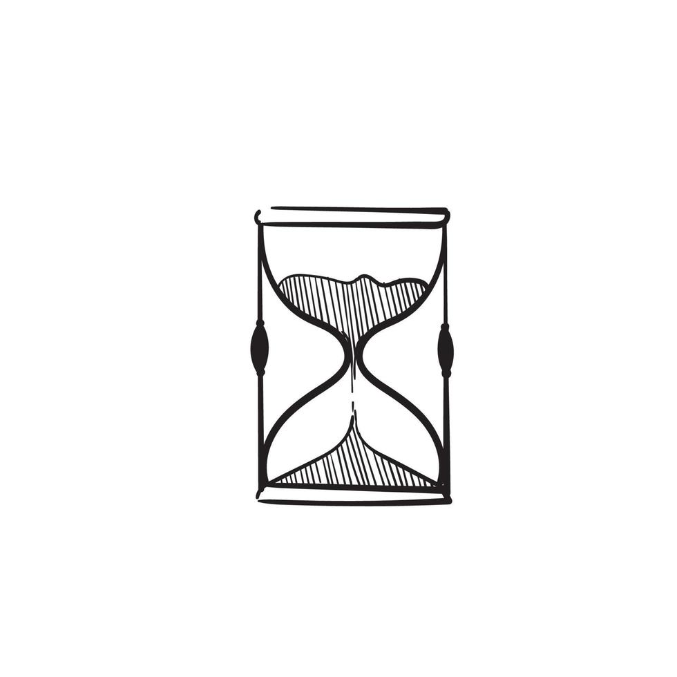 Sanduhrillustration mit Hand gezeichnetem Gekritzelkarikaturartvektor vektor