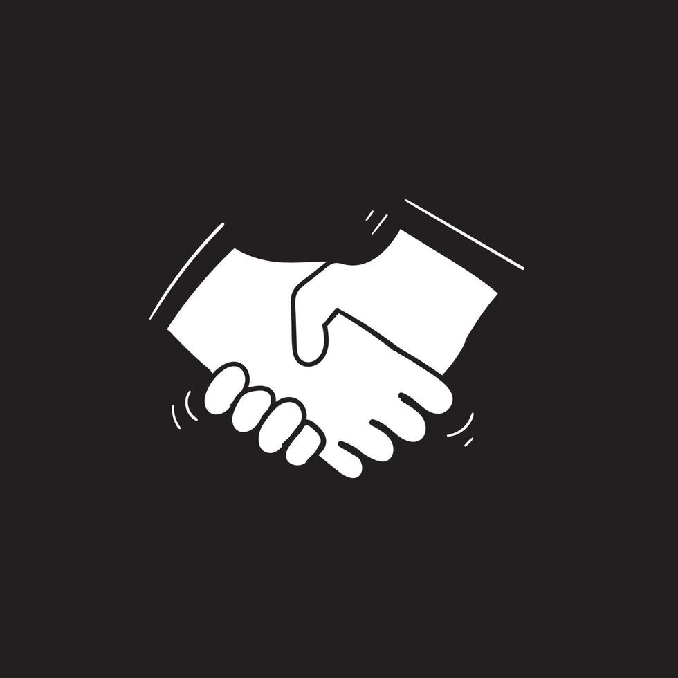 Handgezeichnete Handshake-Illustration mit Doodle-Stil-Vektor isoliert vektor