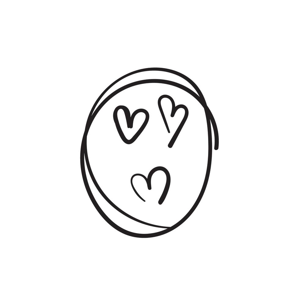 Doodle Herz Liebe Symbol im Kreis Illustration handgezeichneten Stil Vektor isoliert