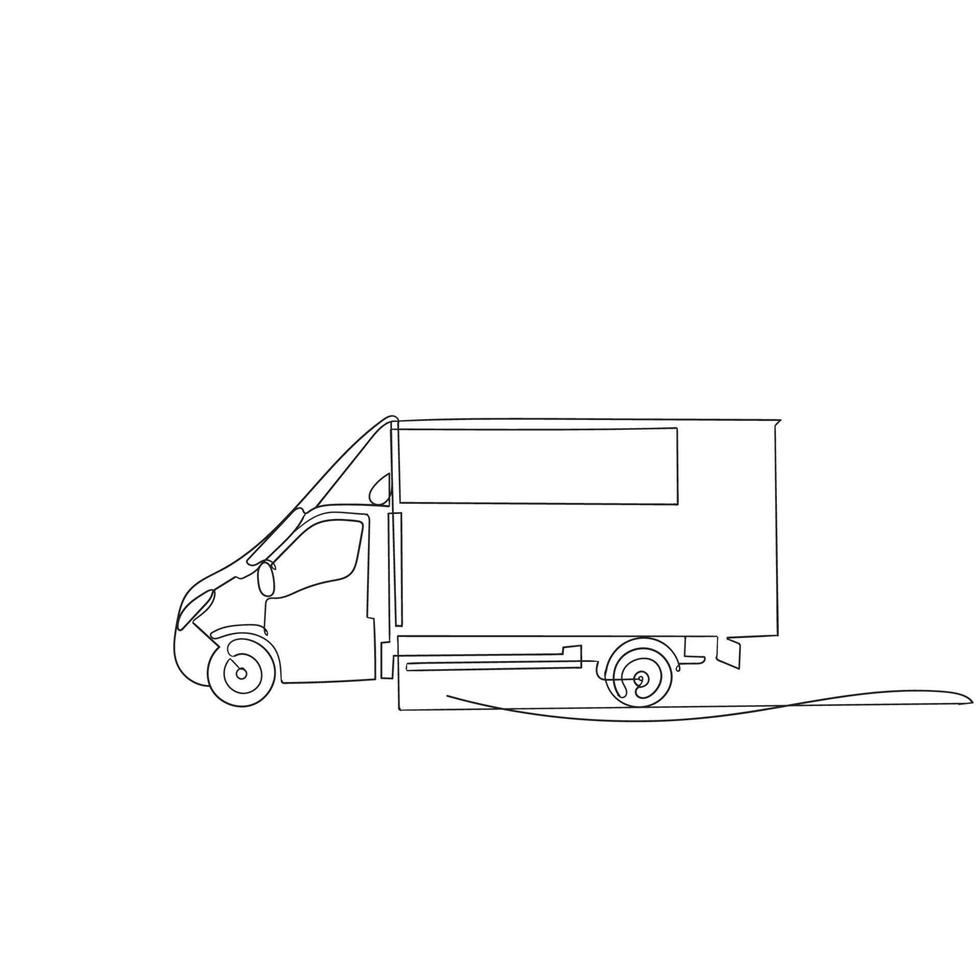 Hand gezeichneter Doodle-Transport-Lieferwagen-Illustrationsvektor isoliert vektor