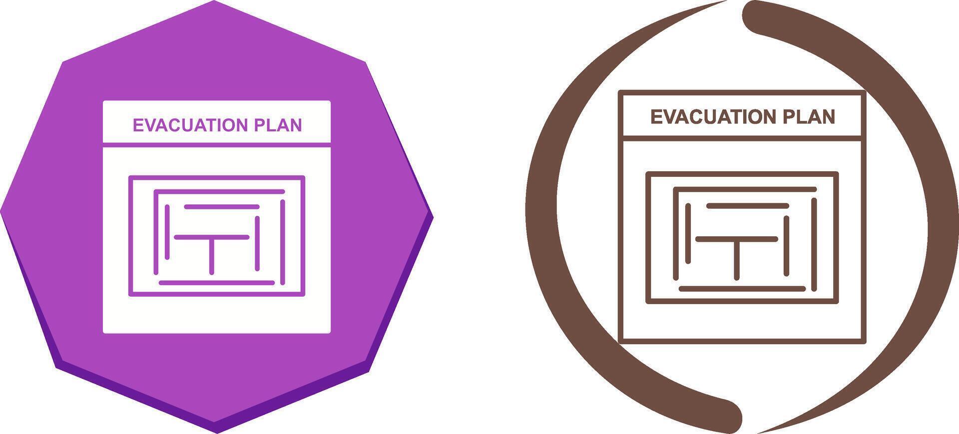 Evakuierungsplan-Icon-Design vektor