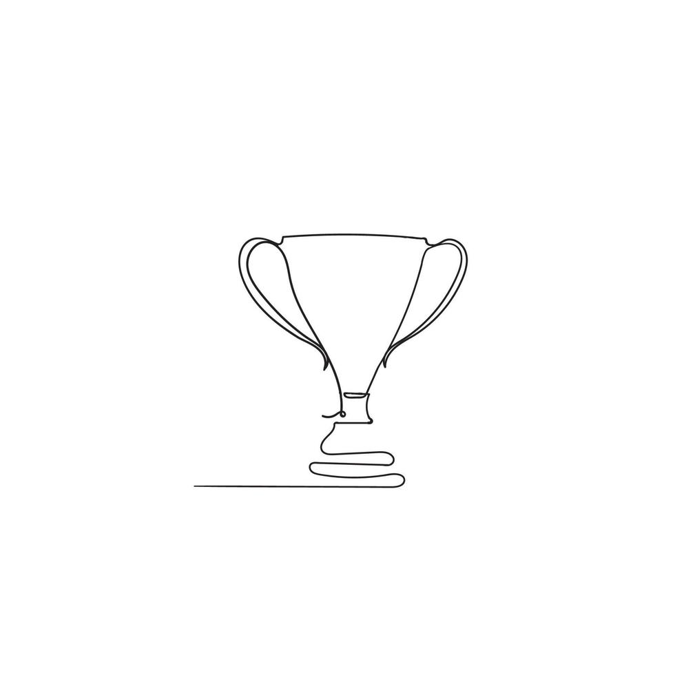 handgezeichneter Doodle Award Trophäe Illustration Vektor in durchgehender Linie Kunstzeichnung