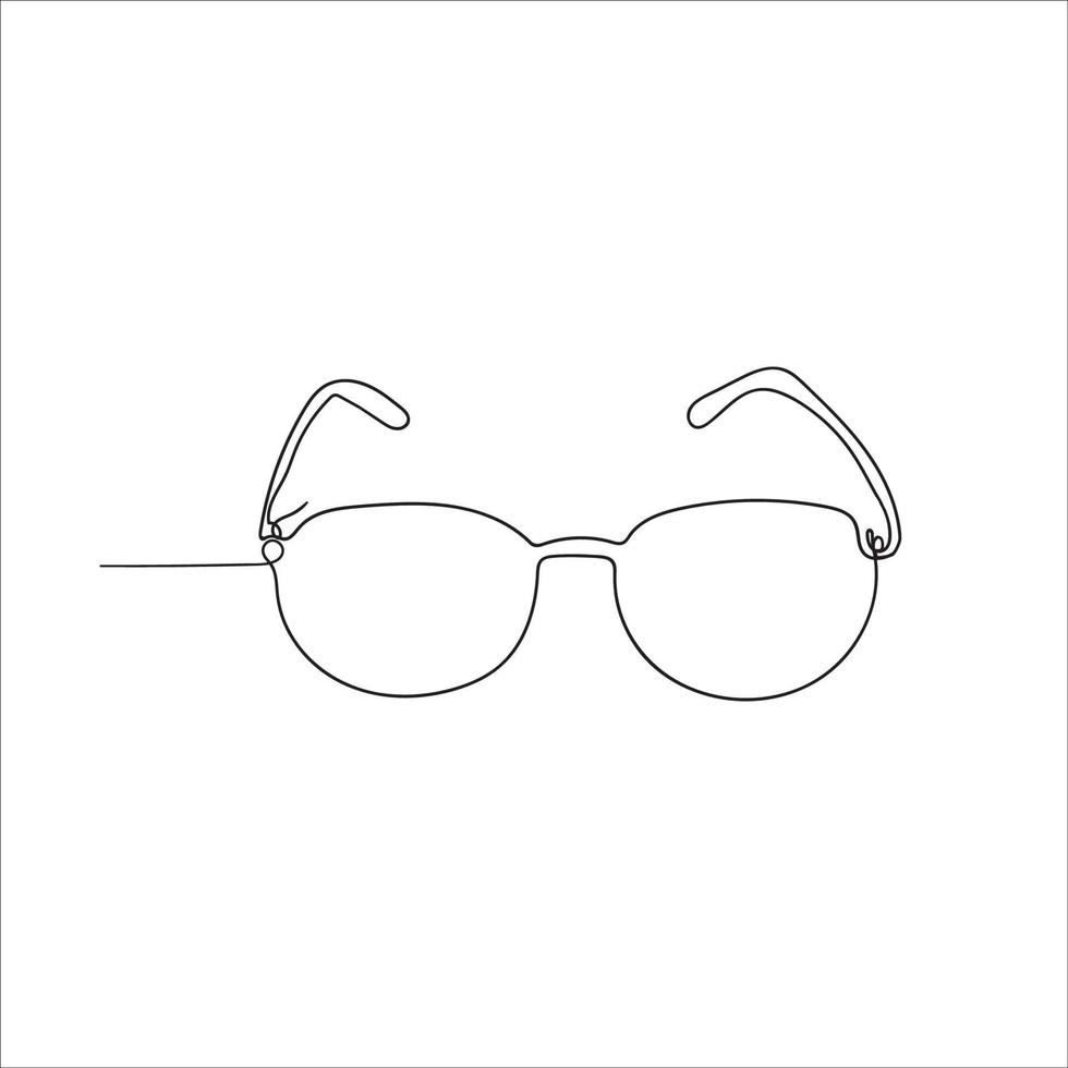 handritad doodle glasögon illustration med en rad vektor isolerade
