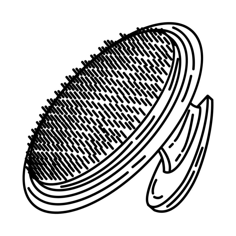 Peeling-Pinsel-Symbol. Gekritzel handgezeichnet oder Umriss-Icon-Stil vektor