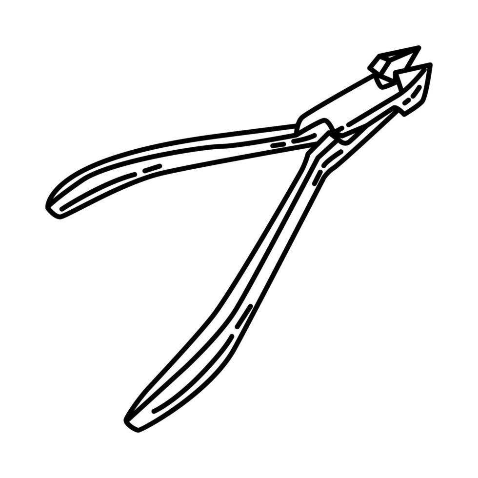 Nagelhautzange-Symbol. Gekritzel handgezeichnet oder Umriss-Icon-Stil vektor