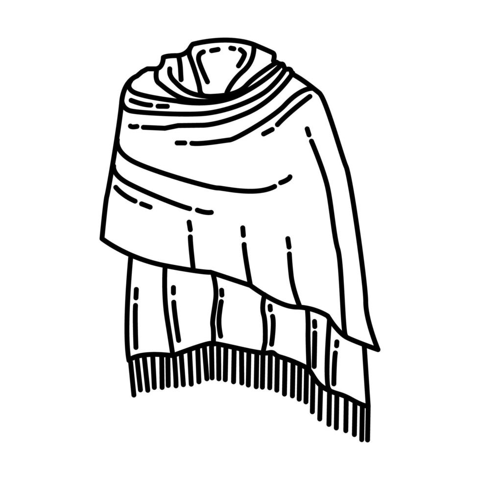 Schals-Symbol. Gekritzel handgezeichnet oder Umriss-Icon-Stil vektor