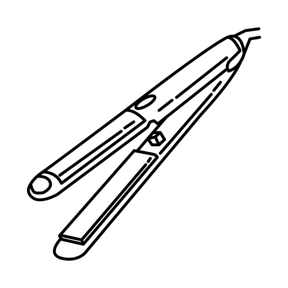 Haarglätter-Symbol. Gekritzel handgezeichnet oder Umriss-Icon-Stil vektor