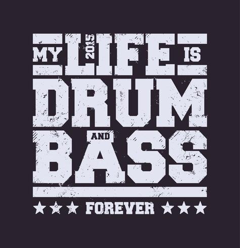 Drum &amp; Bass Typografi vektor