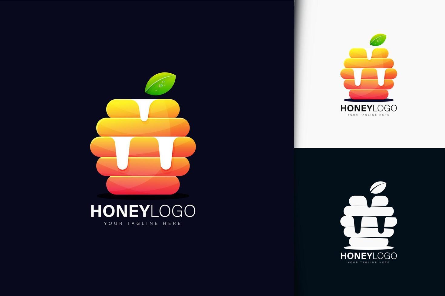 honung logotyp design med gradient vektor