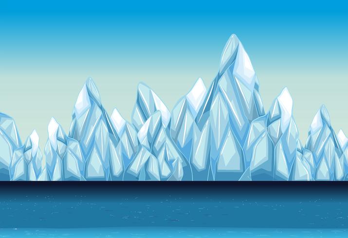 Hintergrund mit Gletscher und Ozean vektor