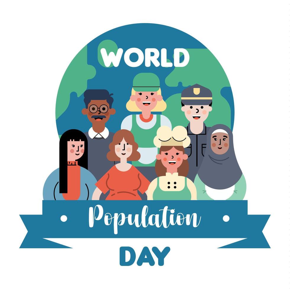 värld befolkning dag illustration bakgrund vektor