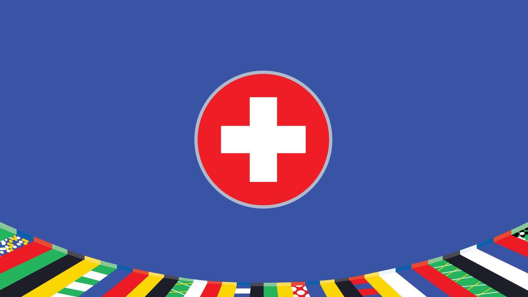 Schweiz Emblem Flagge europäisch Nationen 2024 Teams Länder europäisch Deutschland Fußball Symbol Logo Design Illustration vektor