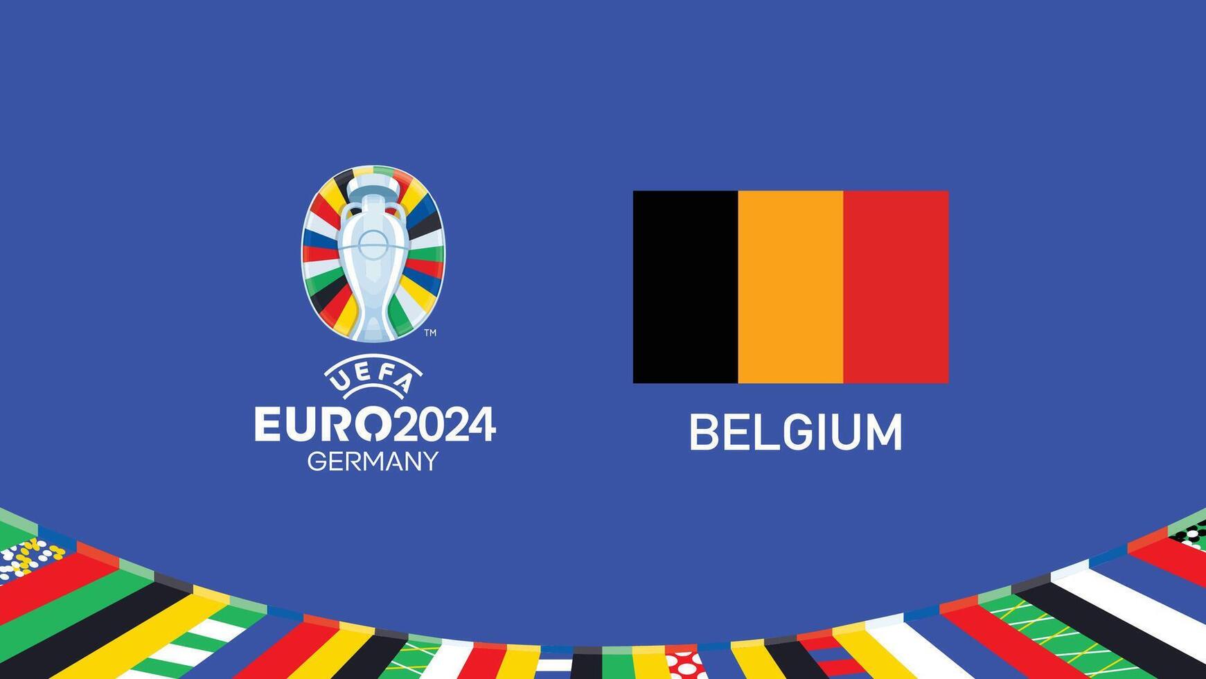 Euro 2024 Belgien Emblem Flagge Teams Design mit offiziell Symbol Logo abstrakt Länder europäisch Fußball Illustration vektor