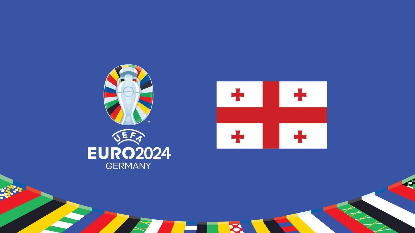 Euro 2024 Georgia Flagge Emblem Teams Design mit offiziell Symbol Logo abstrakt Länder europäisch Fußball Illustration vektor