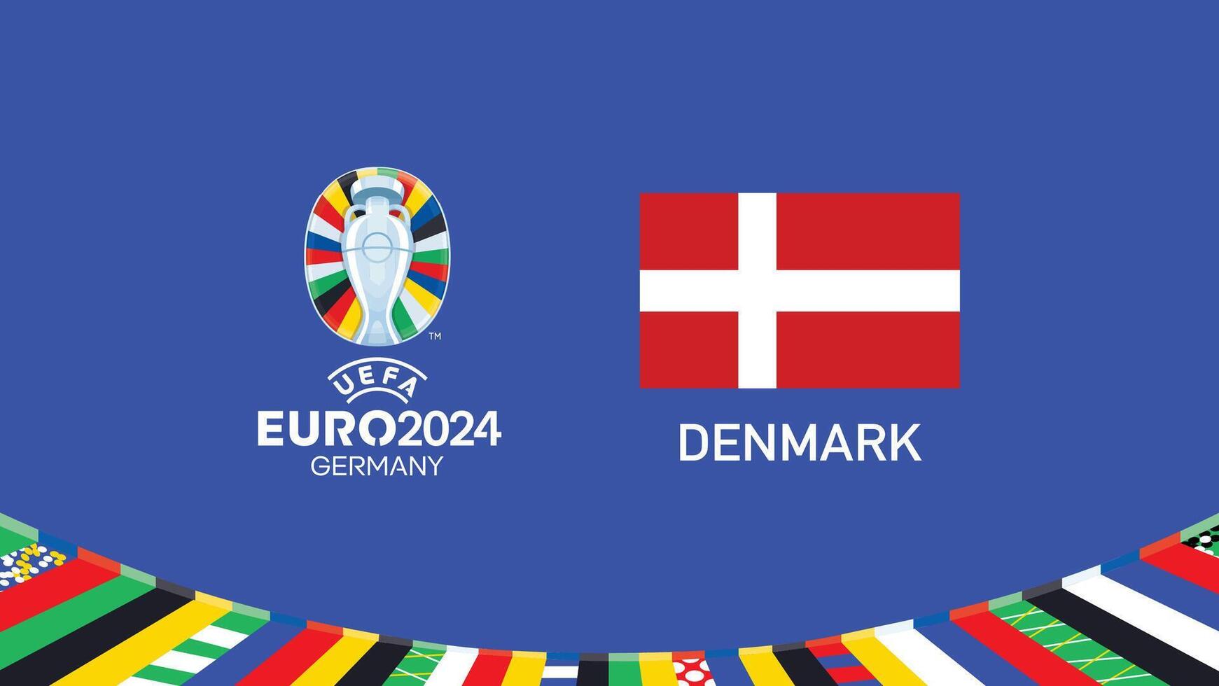 Euro 2024 Dänemark Emblem Flagge Teams Design mit offiziell Symbol Logo abstrakt Länder europäisch Fußball Illustration vektor