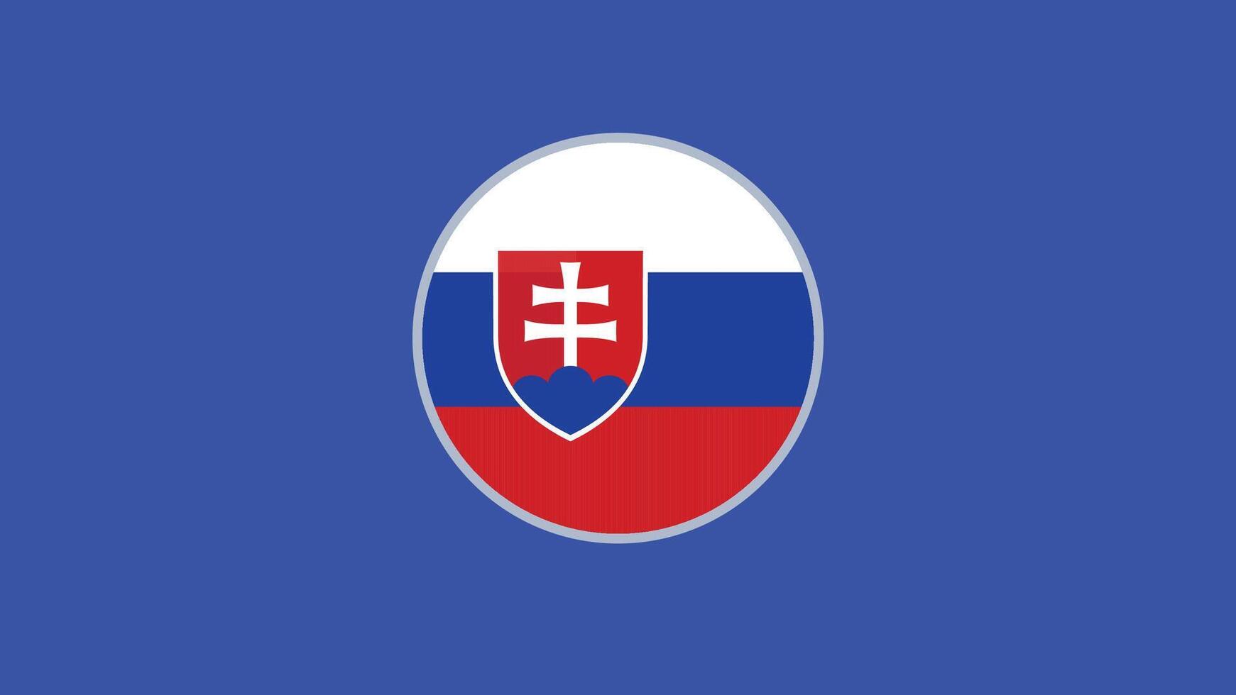 slovakia flagga emblem europeisk nationer 2024 lag länder europeisk Tyskland fotboll symbol logotyp design illustration vektor
