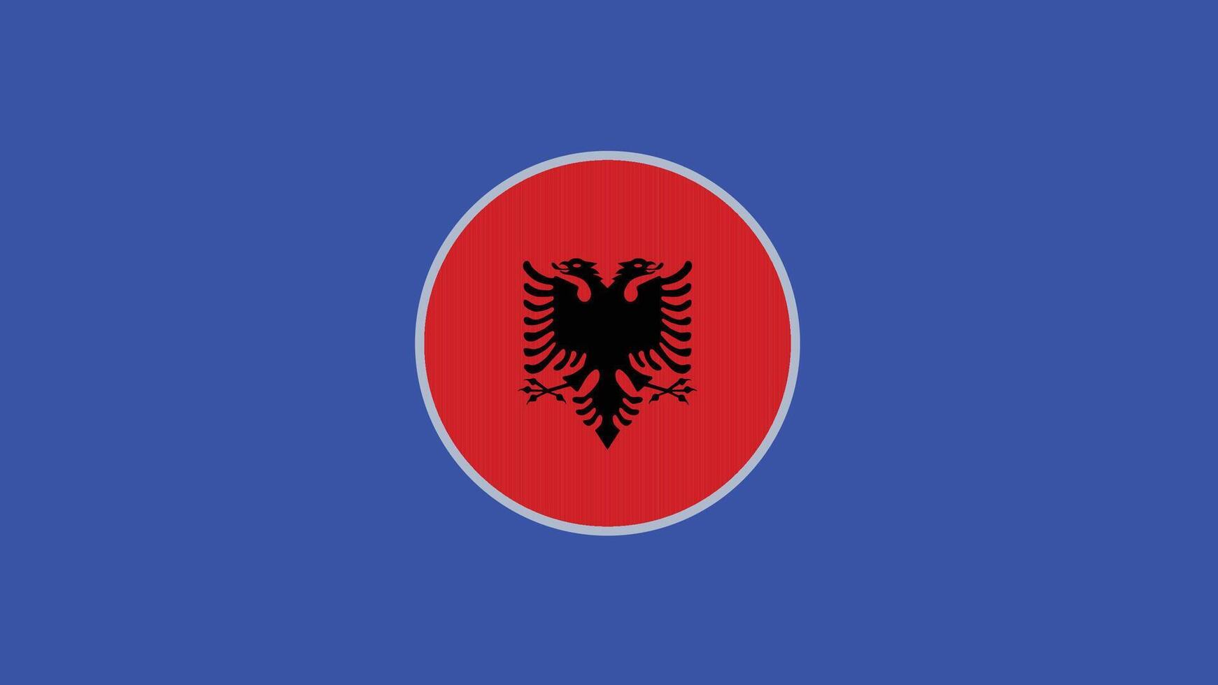 Albanien Flagge Emblem europäisch Nationen 2024 Teams Länder europäisch Deutschland Fußball Symbol Logo Design Illustration vektor