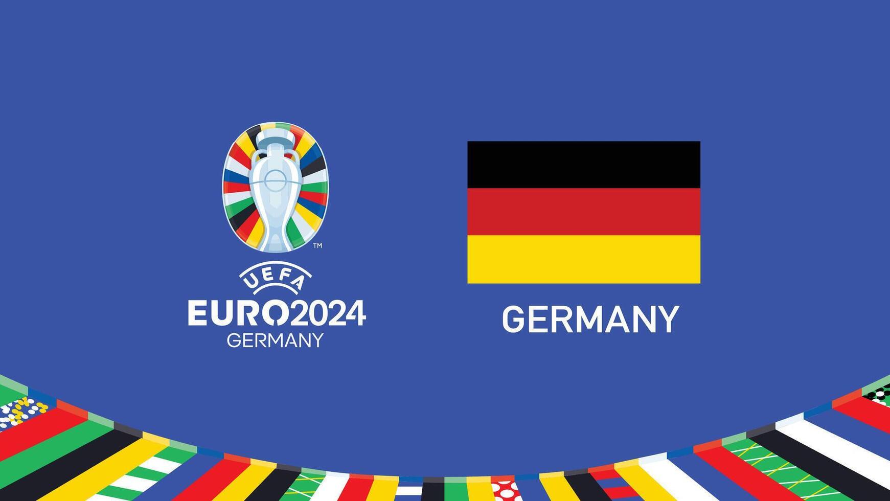 Euro 2024 Deutschland Emblem Flagge Teams Design mit offiziell Symbol Logo abstrakt Länder europäisch Fußball Illustration vektor