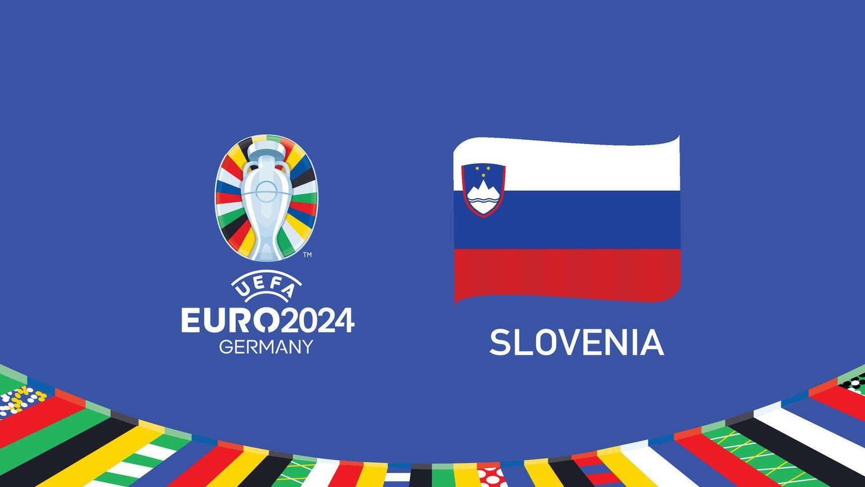 Euro 2024 Slowenien Emblem Band Teams Design mit offiziell Symbol Logo abstrakt Länder europäisch Fußball Illustration vektor