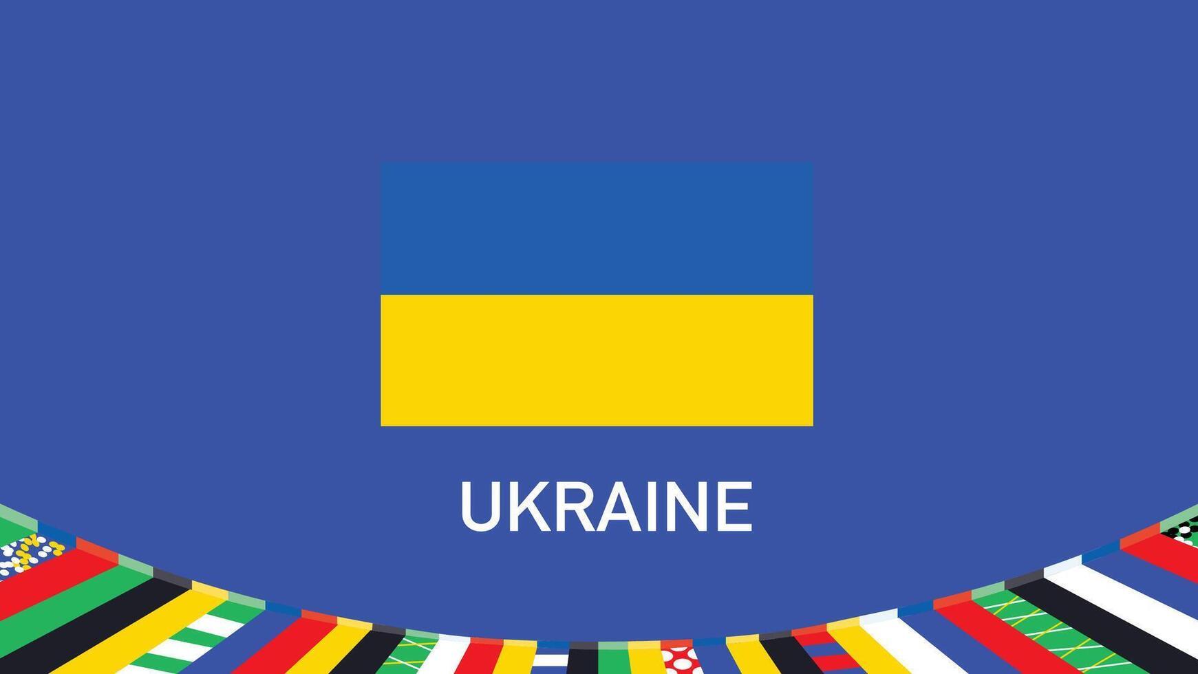 Ukraine Flagge Teams europäisch Nationen 2024 Symbol abstrakt Länder europäisch Deutschland Fußball Logo Design Illustration vektor