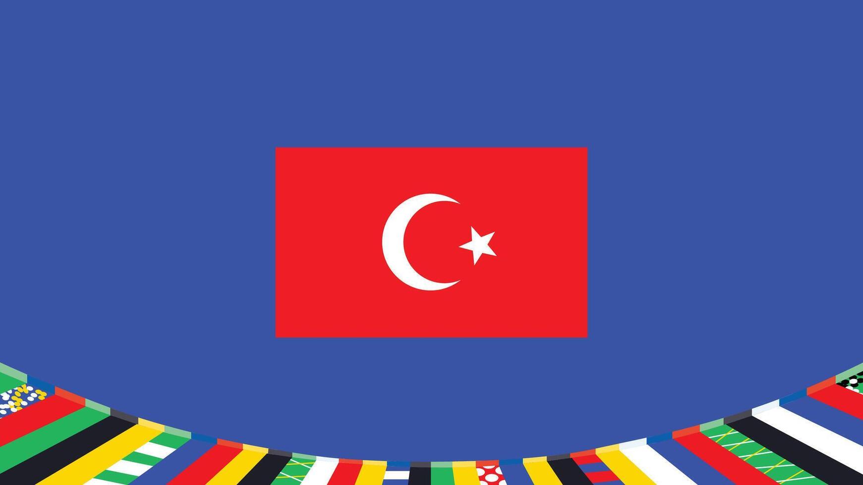 turkiye Flagge Symbol europäisch Nationen 2024 Teams Länder europäisch Deutschland Fußball Logo Design Illustration vektor