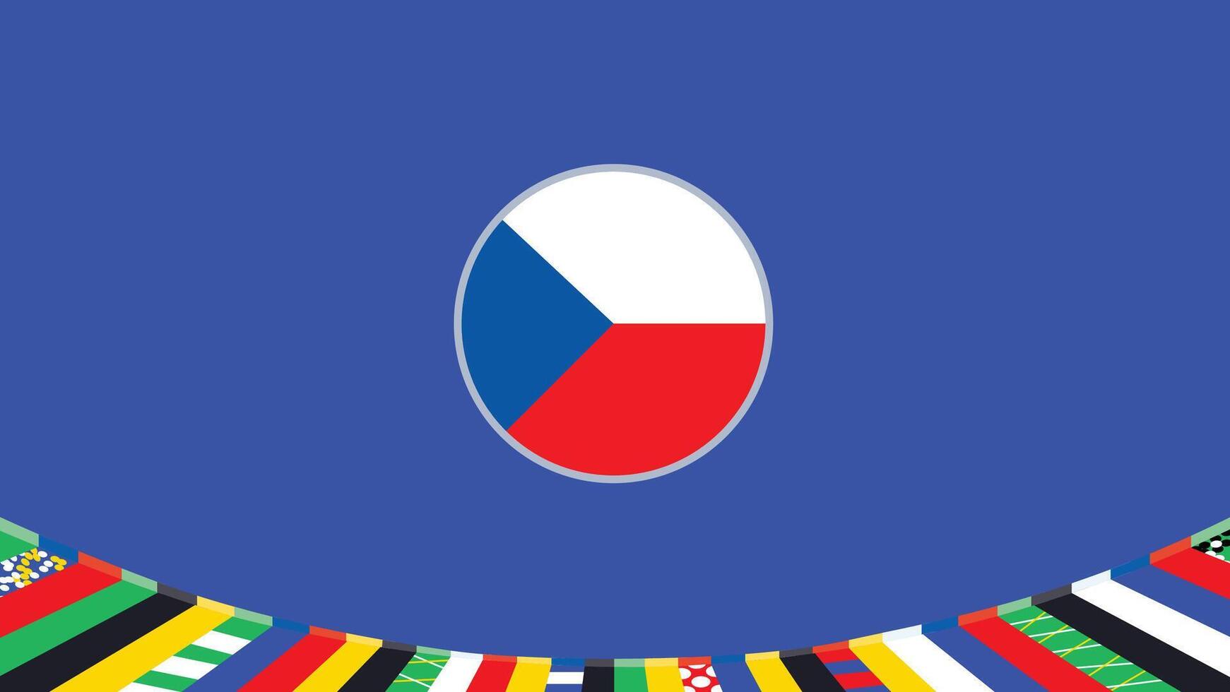 Tschechien Emblem Flagge europäisch Nationen 2024 Teams Länder europäisch Deutschland Fußball Symbol Logo Design Illustration vektor