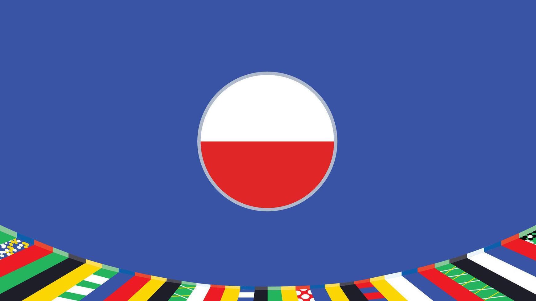 Polen Emblem Flagge europäisch Nationen 2024 Teams Länder europäisch Deutschland Fußball Symbol Logo Design Illustration vektor