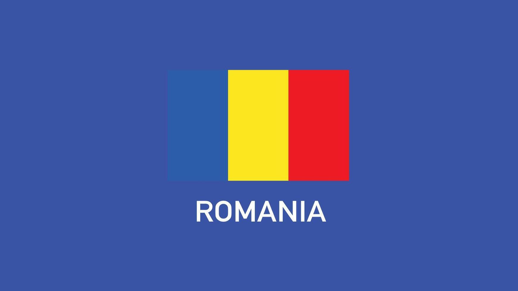 Rumänien Flagge Teams europäisch Nationen 2024 abstrakt Länder europäisch Deutschland Fußball Symbol Logo Design Illustration vektor