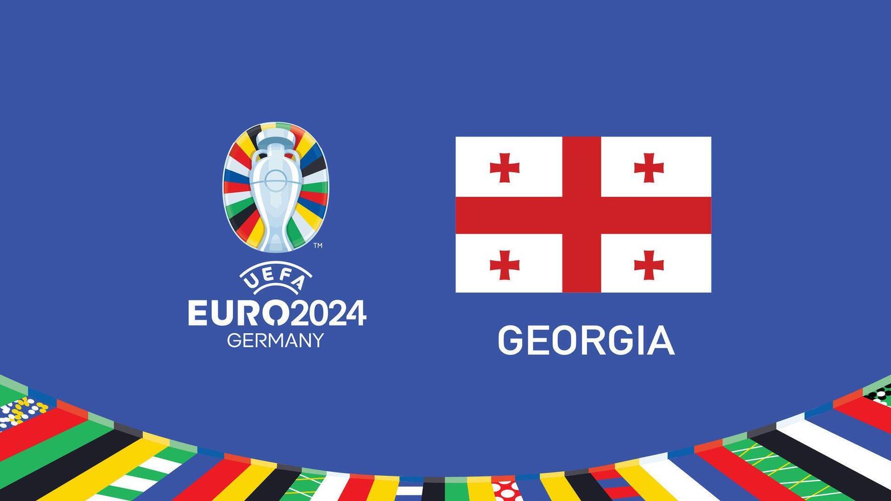 Euro 2024 Georgia Emblem Flagge Teams Design mit offiziell Symbol Logo abstrakt Länder europäisch Fußball Illustration vektor