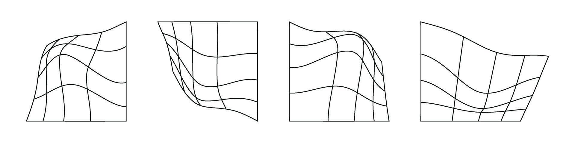 abstrakt 3d trådmodell maska rutnät med en Vinka mönster. platt illustration isolerat på vit bakgrund. vektor