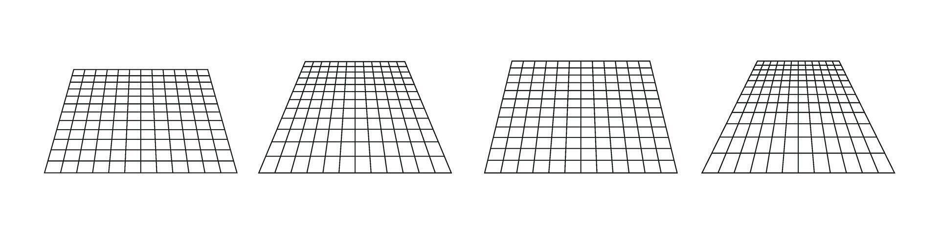 Gitter Muster Platz Linien Perspektive .Wohnung Illustration isoliert auf Weiß Hintergrund. vektor