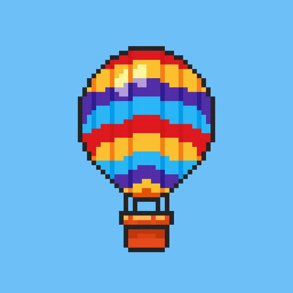 heiß Luft Ballon Pixel Kunst. Illustration Design vektor