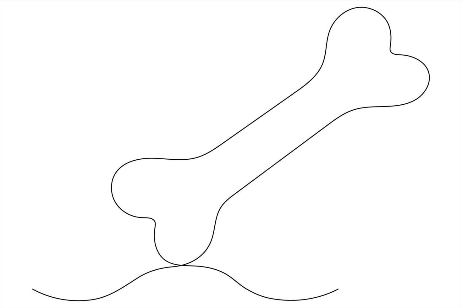Illustration von Hund Knochen kontinuierlich einer Linie Kunst Zeichnung Konzept vektor