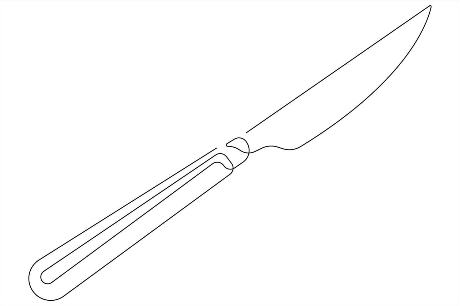 kontinuierlich einer Linie Kunst Zeichnung von Messer Gliederung Illustration vektor
