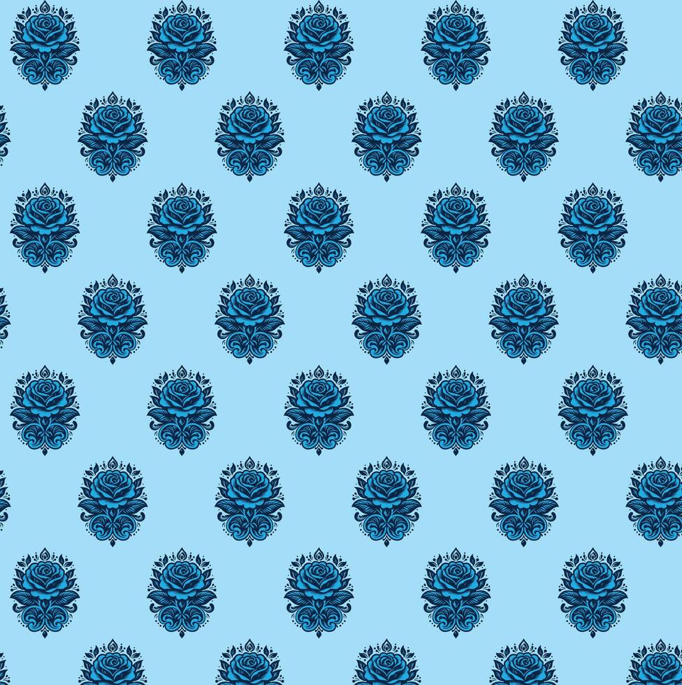 Blau Rose Design drucken , Geschenk Papier wickeln, Digital drucken, Textil- drucken , Luxus Rose Hintergrund Hintergrund vektor