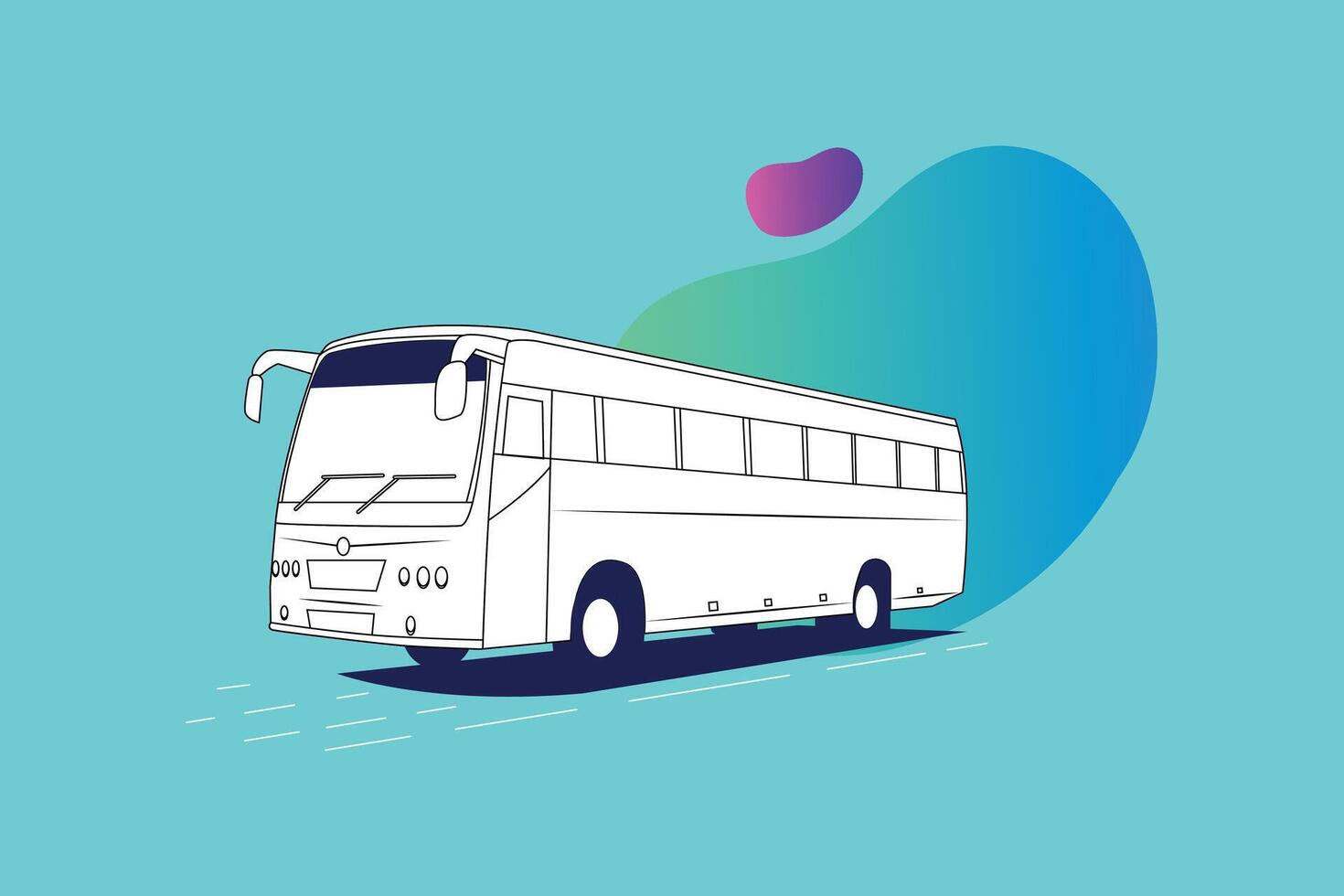 illustration av buss i färgrik bakgrund vektor