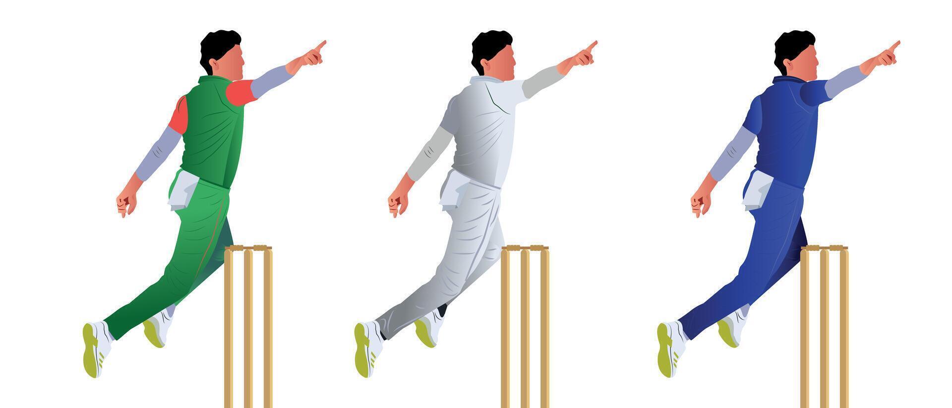 en cricket kastare fira efter tar en grind vektor