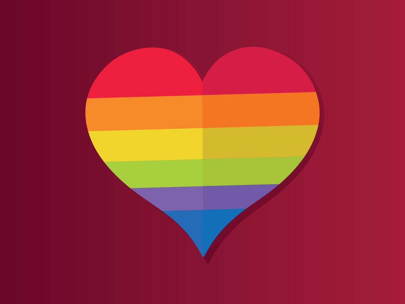 Liebe Regenbogen Herz isoliert Symbol. Homosexualität, Gleichwertigkeit, Diversität, Stolz, Freiheit Konzept vektor