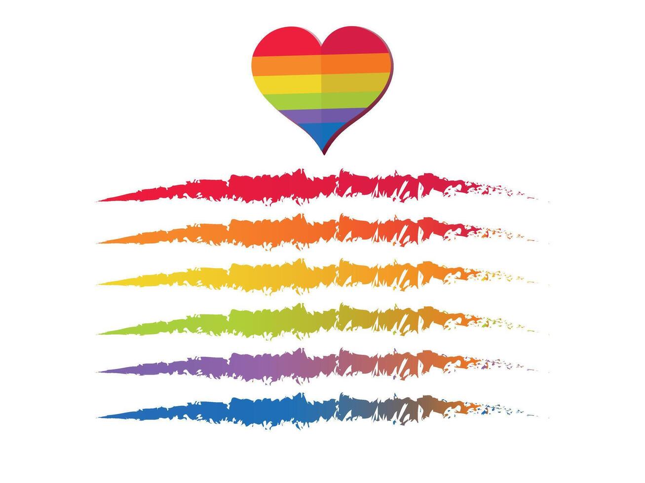 Liebe Regenbogen Herz isoliert Symbol. Homosexualität, Gleichwertigkeit, Diversität, Stolz, Freiheit Konzept vektor
