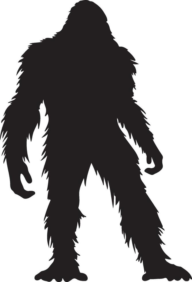 Bigfoot Silhouette Illustration Weiß Hintergrund vektor